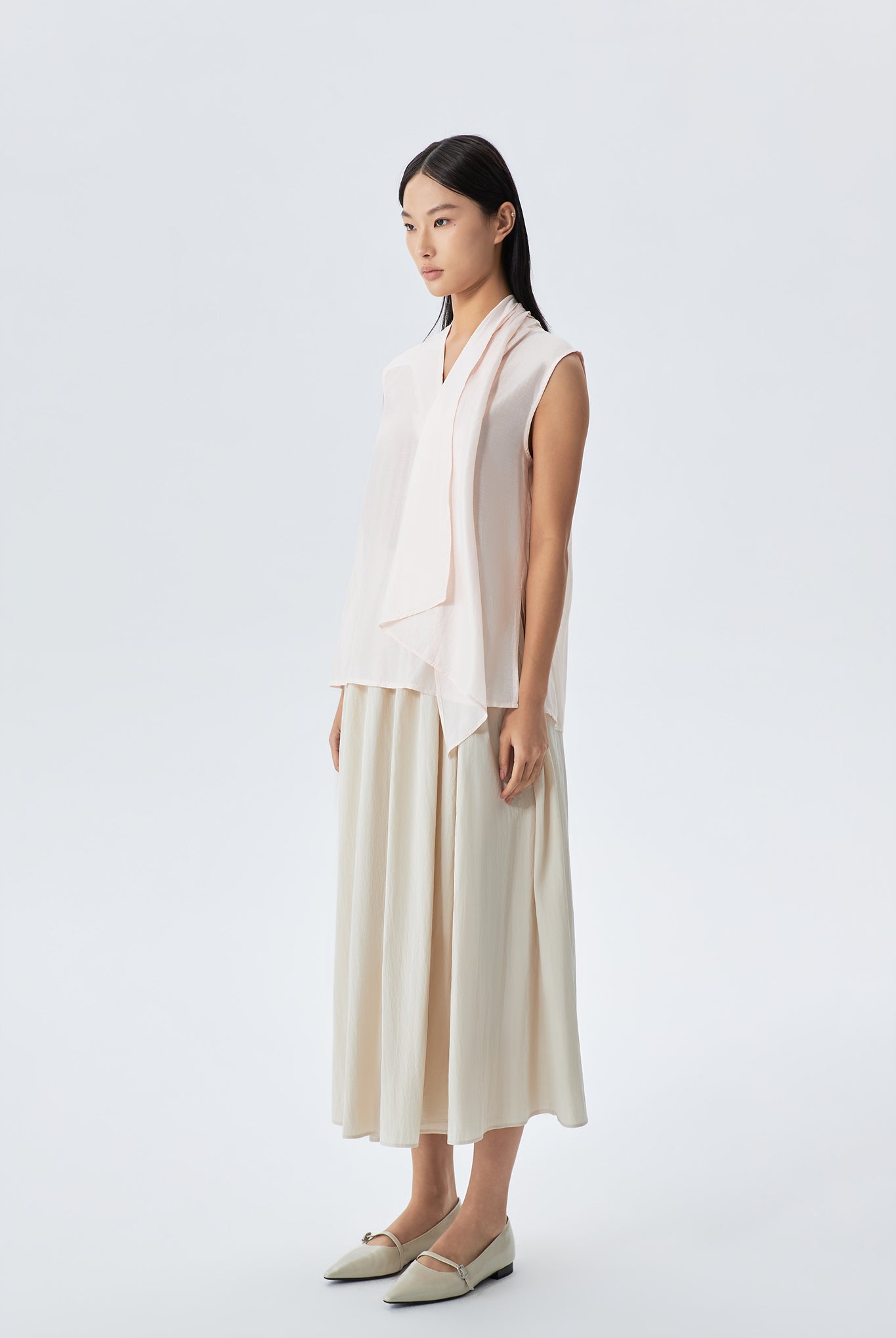 Clara Front-Drape Sleeveless Top