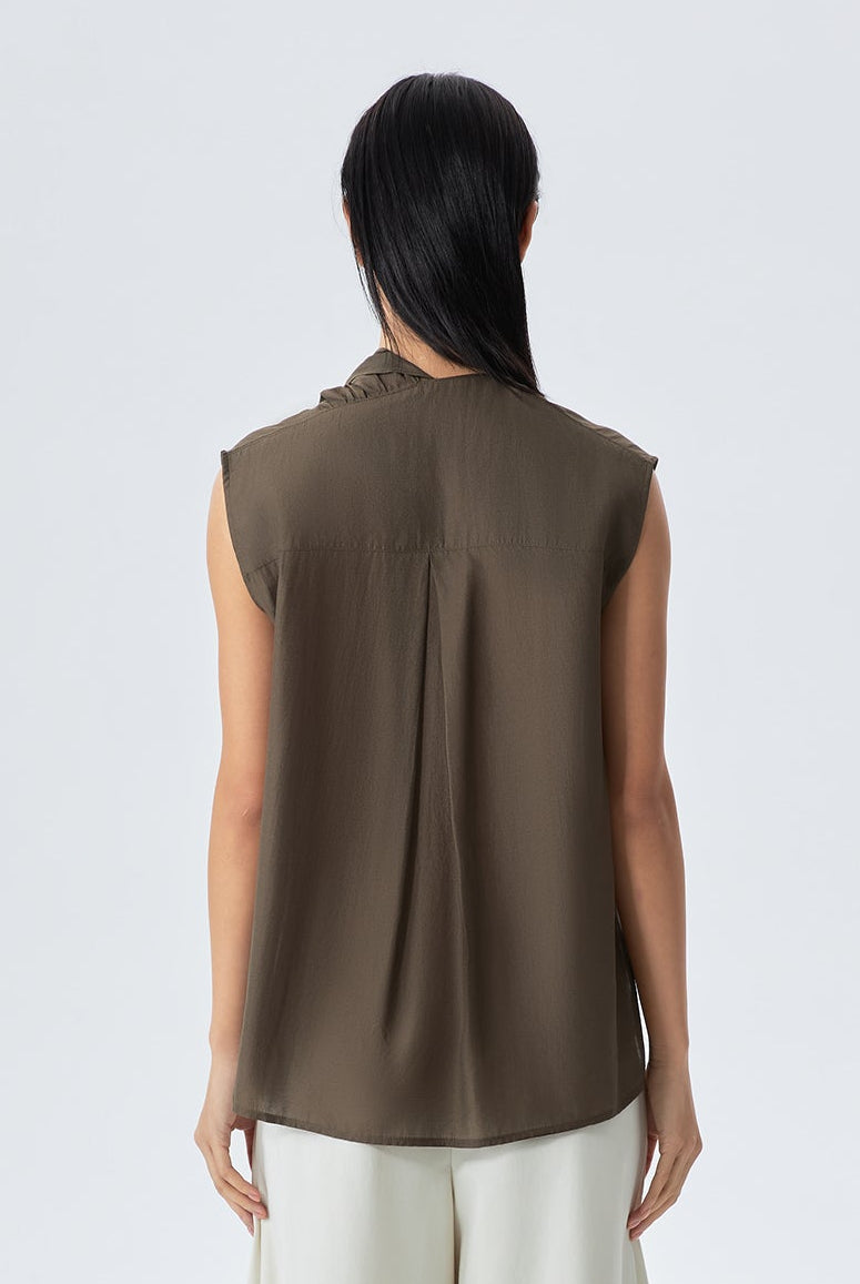 Clara Front-Drape Sleeveless Top