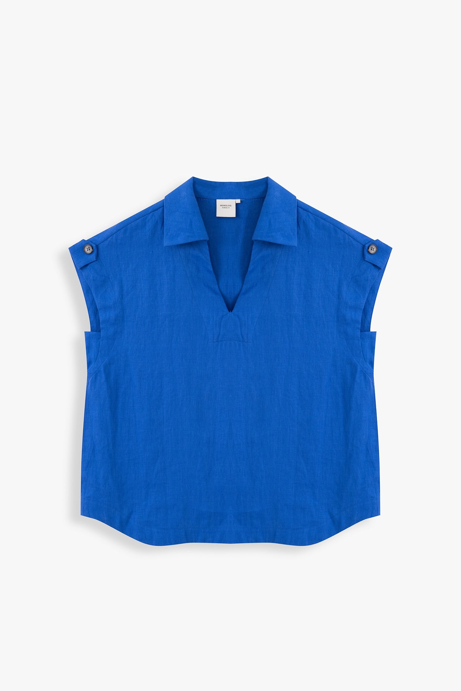Millie Linen Sleeveless Collar Shirt