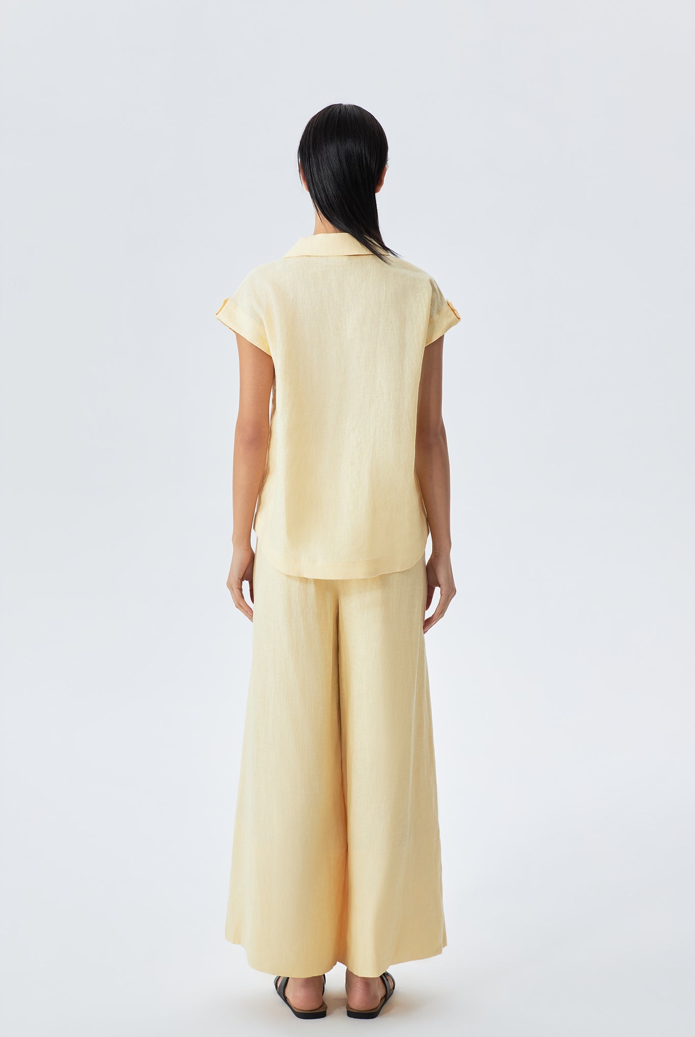 Millie Linen Sleeveless Collar Shirt