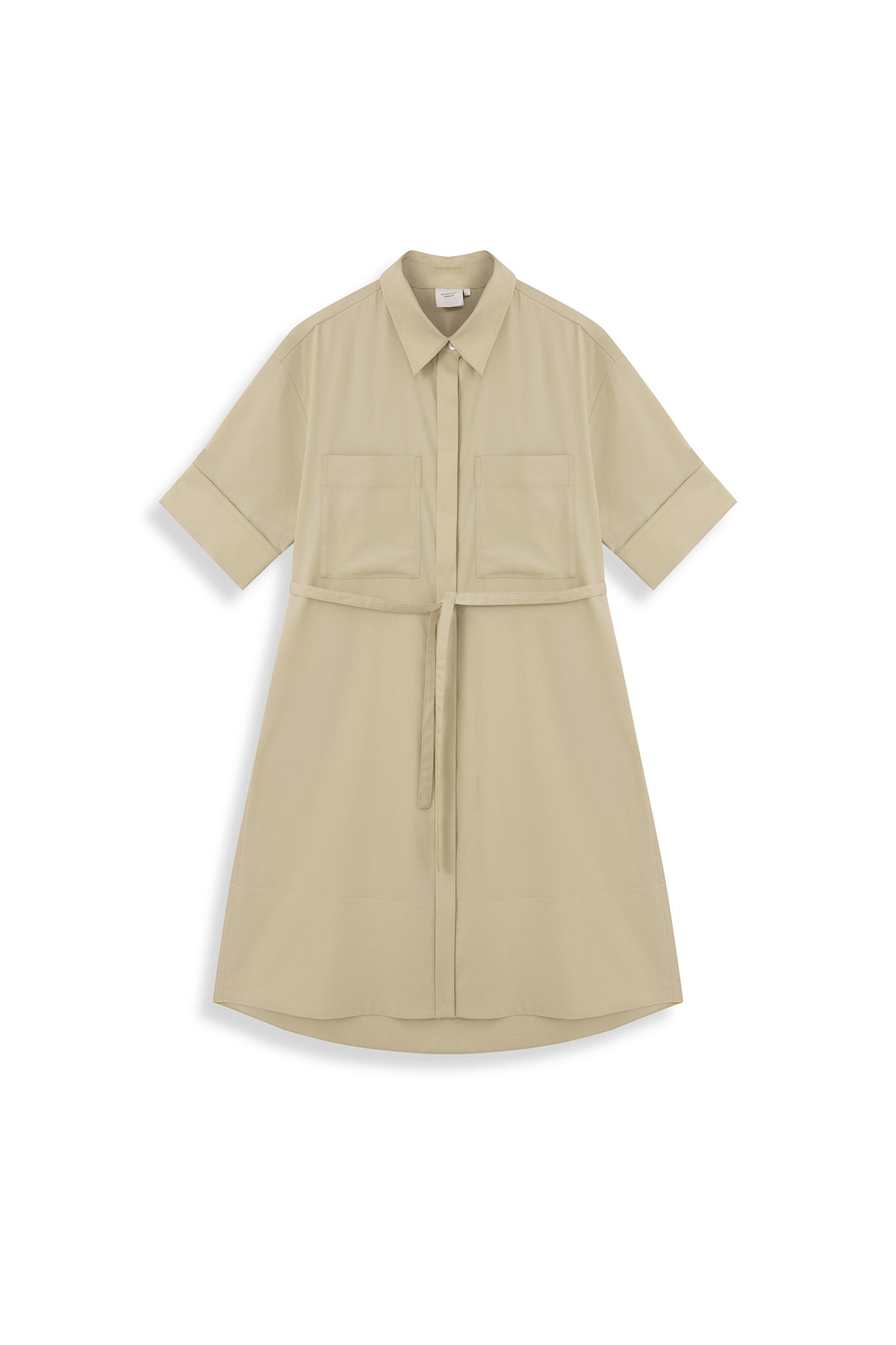 Short Sleeve Shirt Dress With Pockets