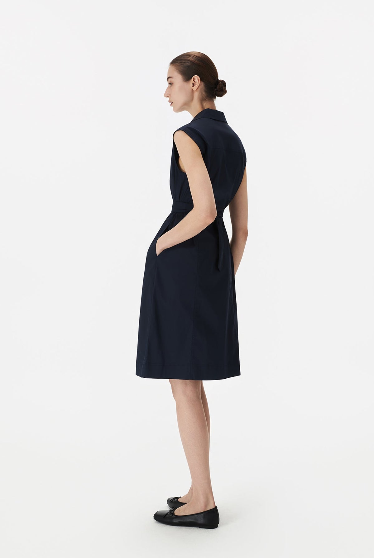Sleeveless Belted Trench Dress