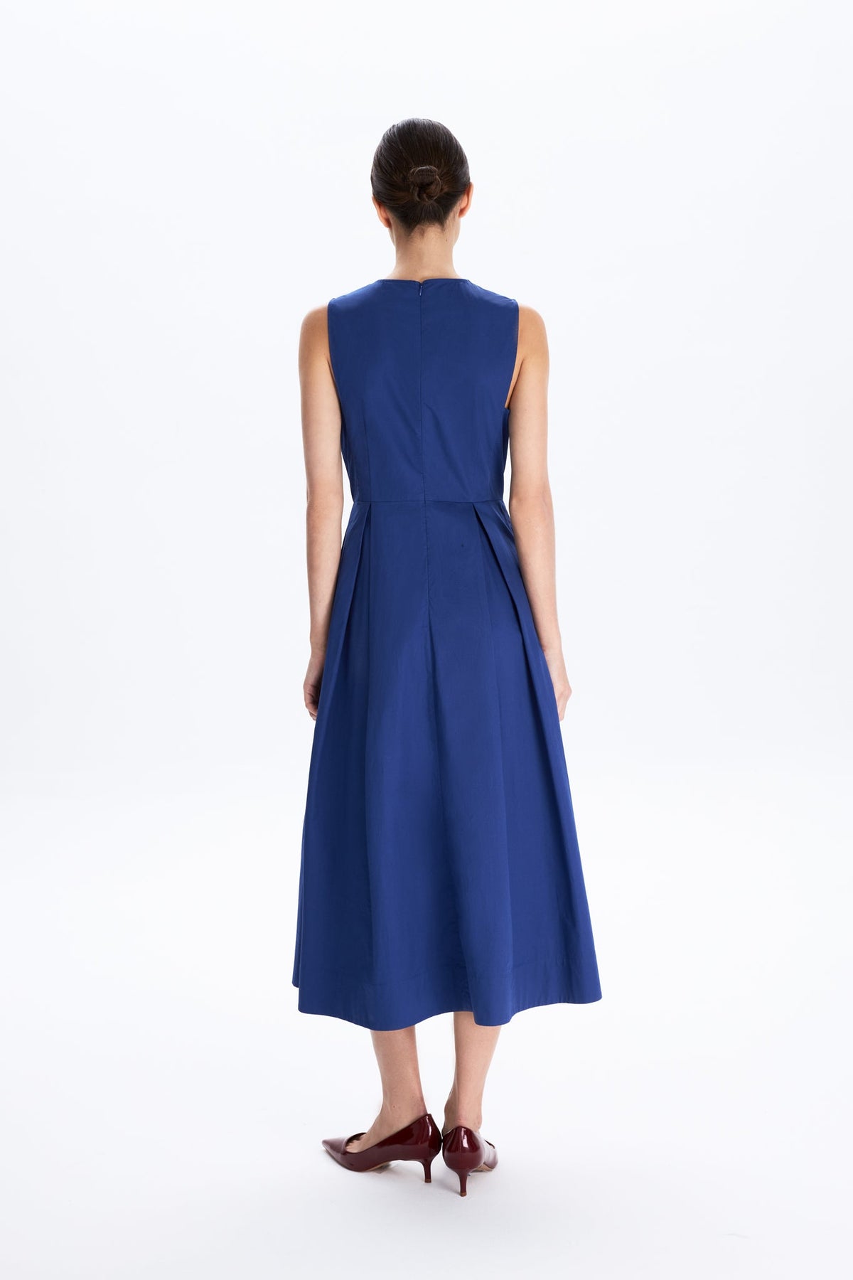 Pleated Front Fit & Flare Dress
