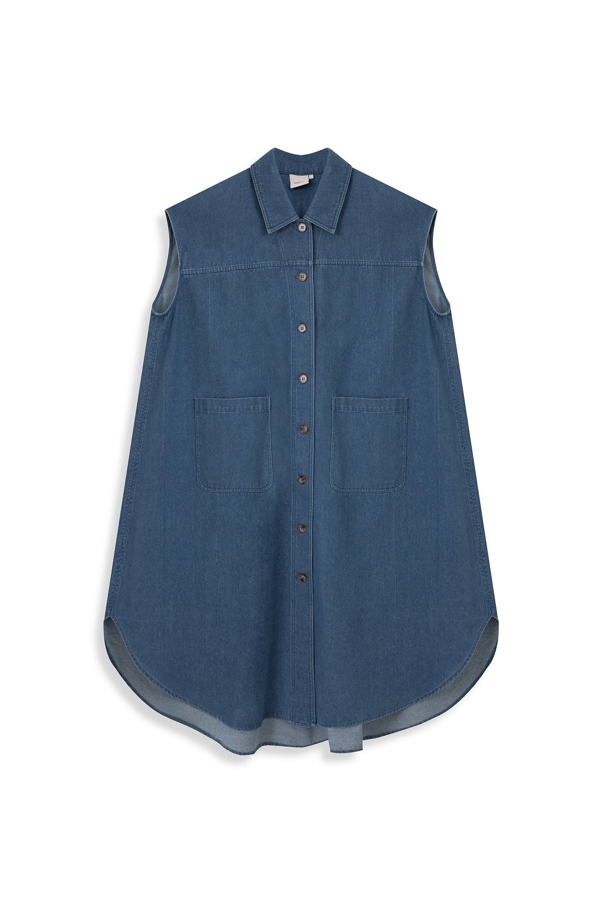 Boxy Knee Length Denim Dress