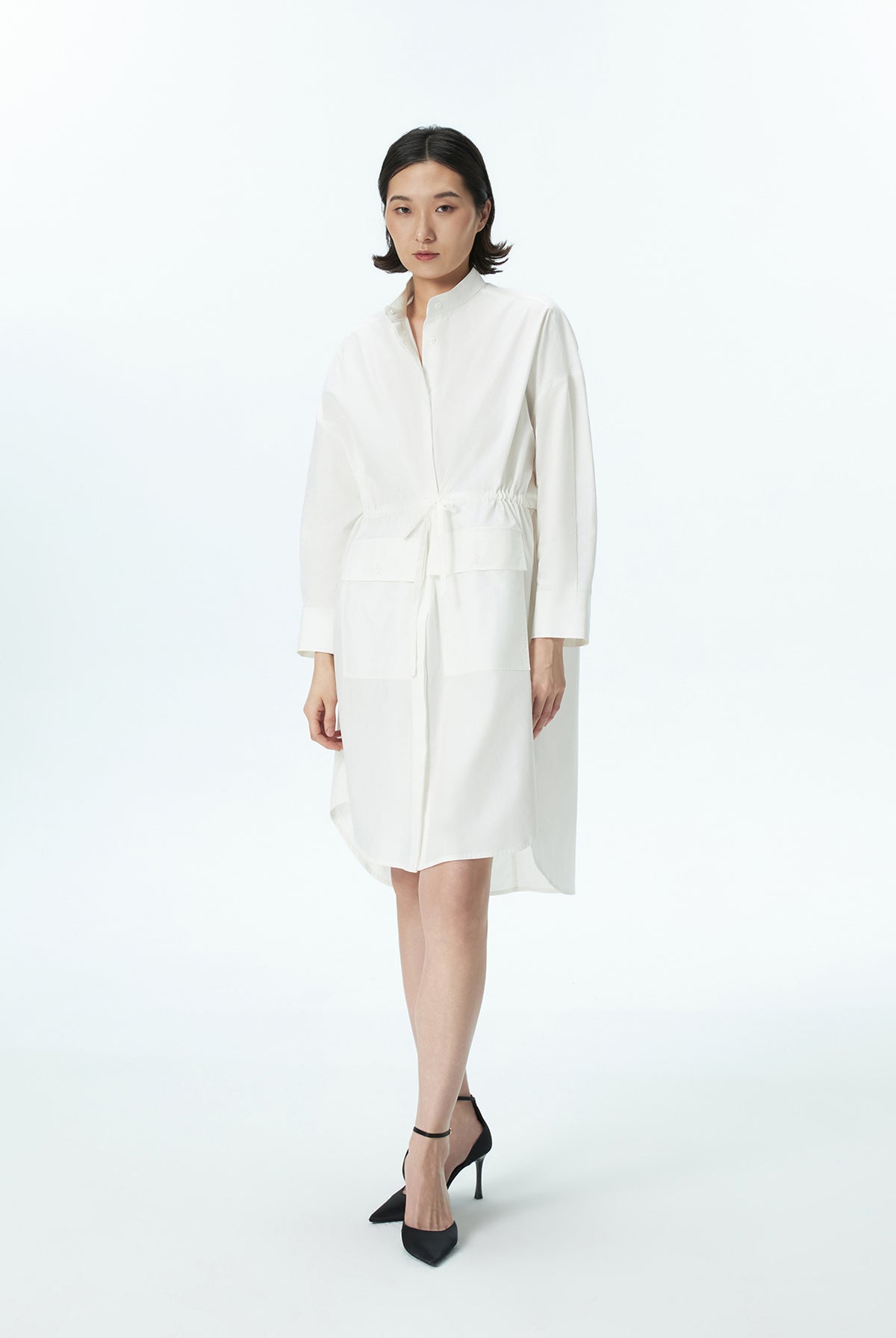 Drawstring Shirt Dress