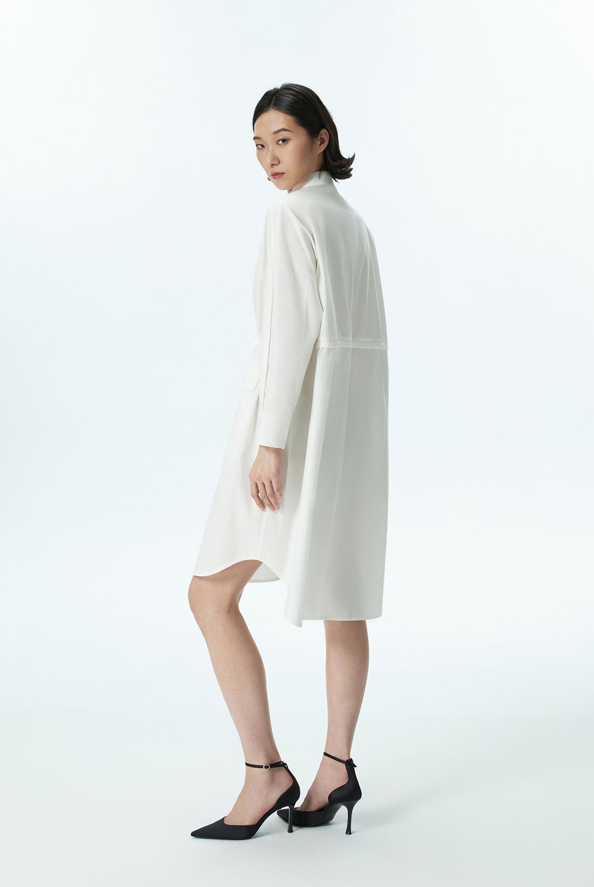Drawstring Shirt Dress