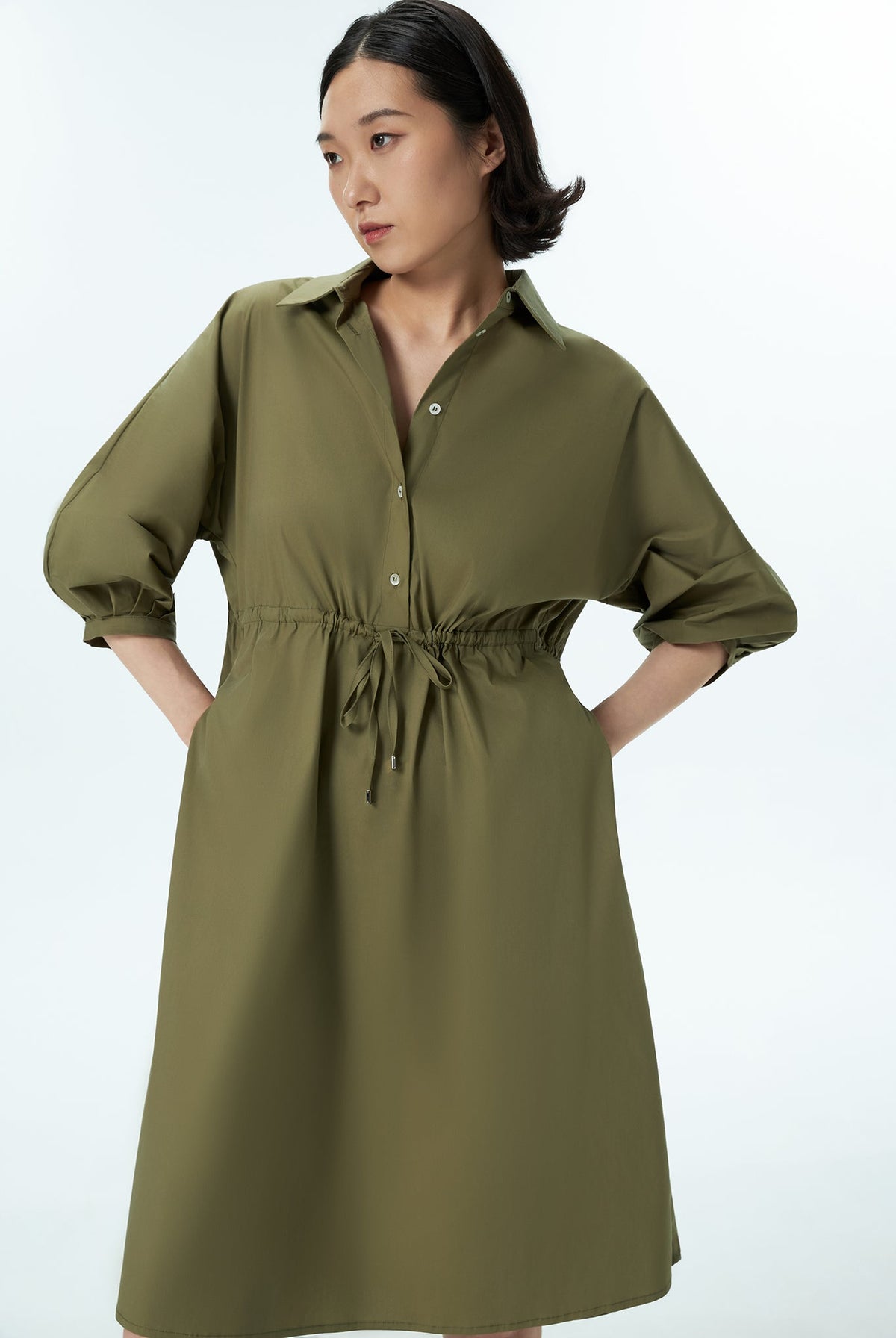 Puff Sleeve Shirt Dress