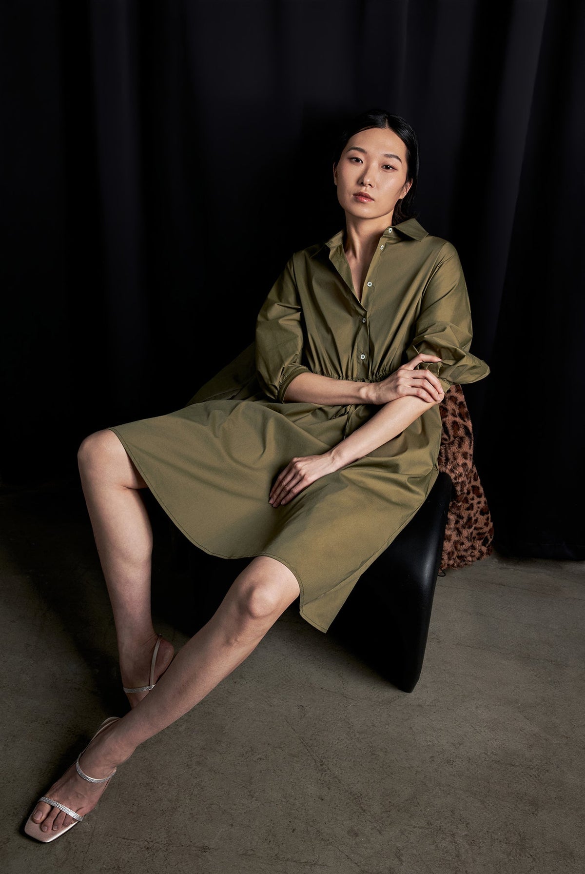 Puff Sleeve Shirt Dress