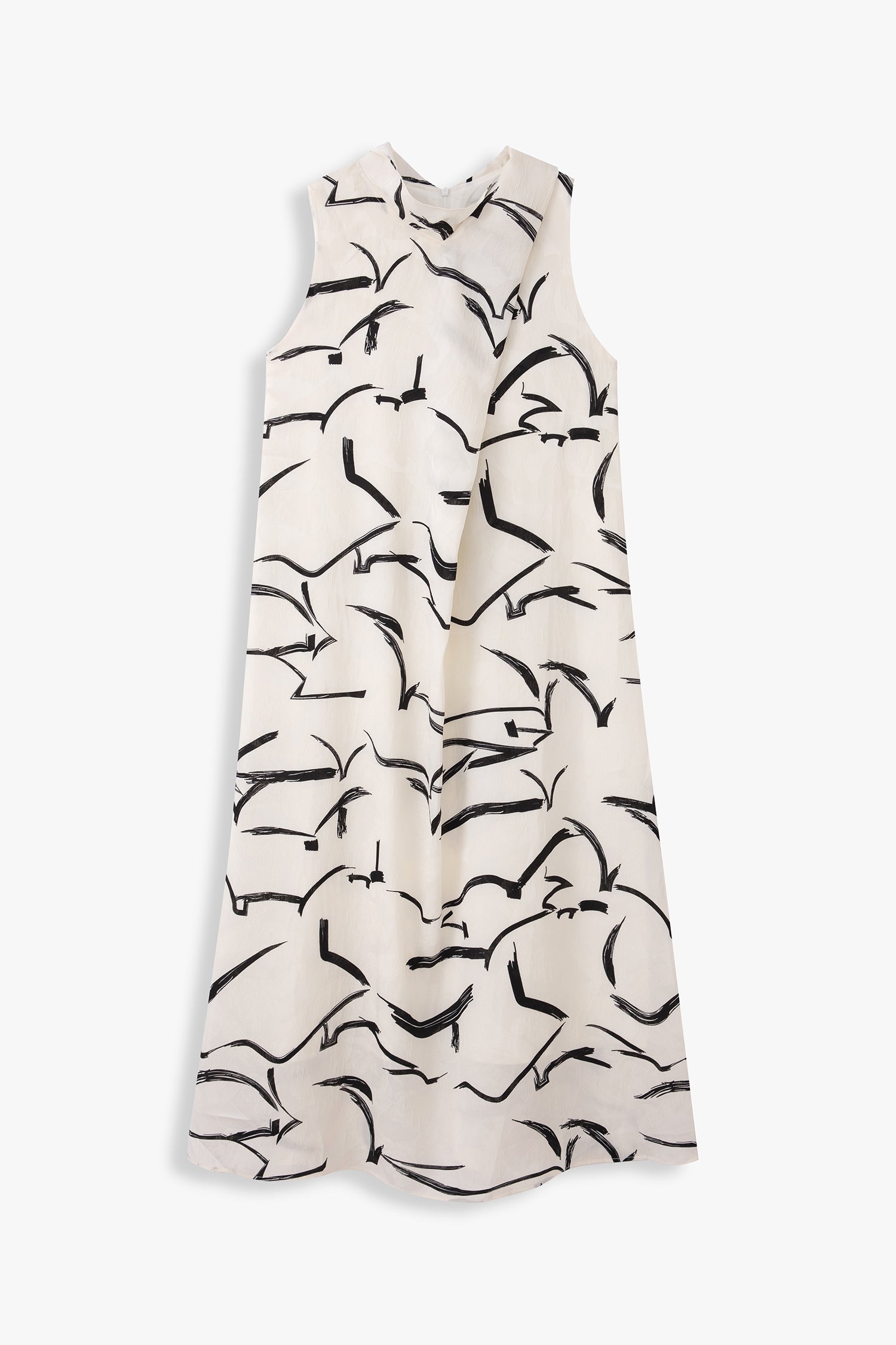 Billi Printed Round Neck Trapeze Dress