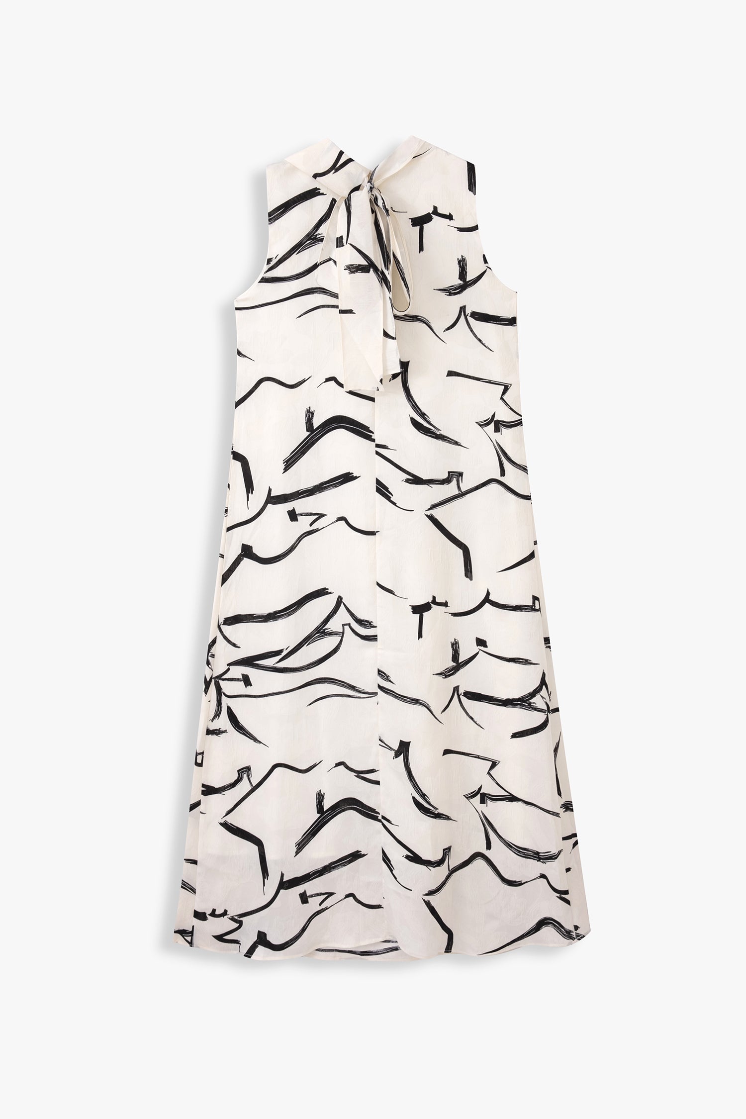 Billi Printed Round Neck Trapeze Dress