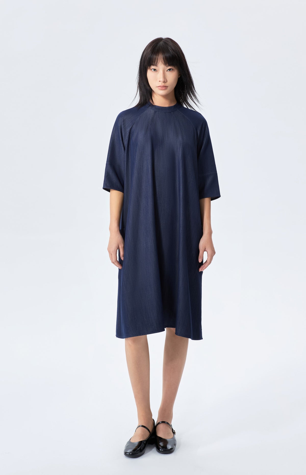 Cassie High Neck Viscose Shift Dress