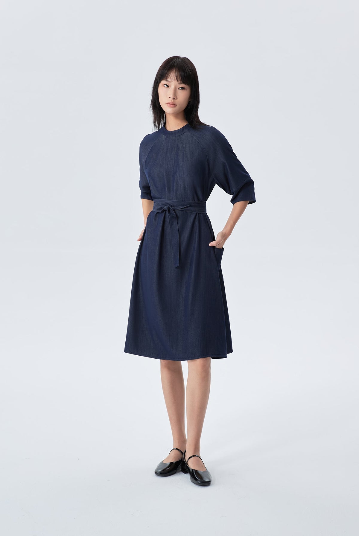 Cassie High Neck Viscose Shift Dress