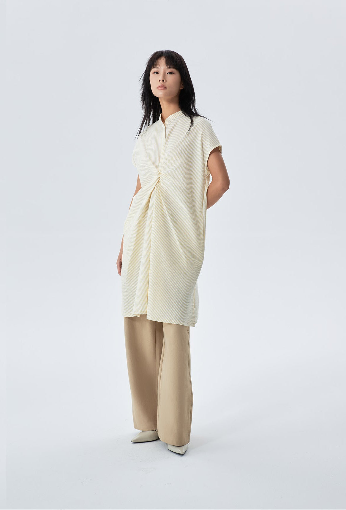 Lydia Twist-Front Sleeveless Dress