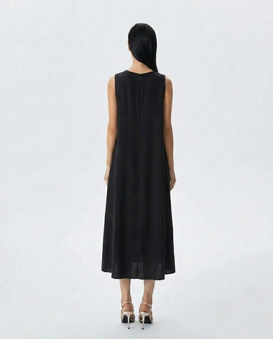 Sadie Cupro Sleeveless Maxi Dress