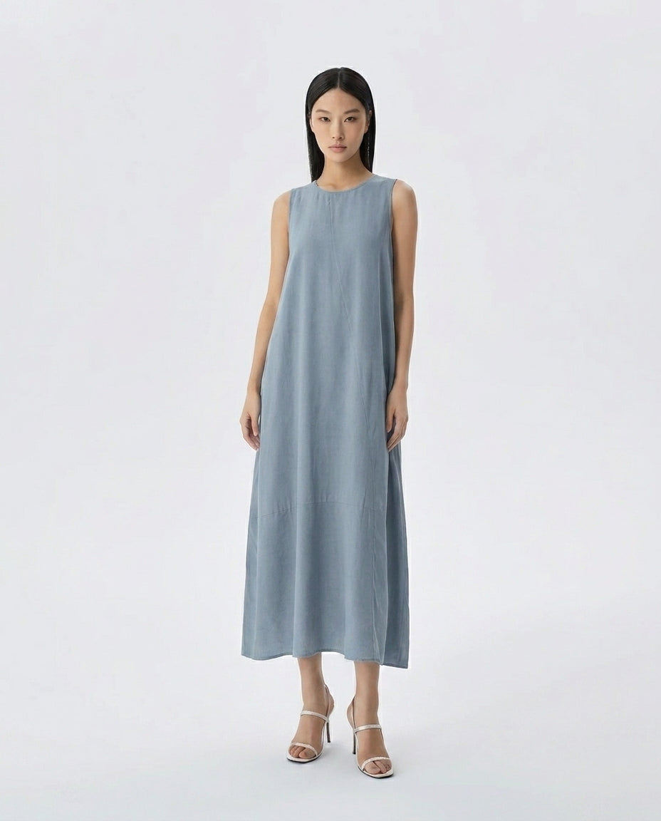 Sadie Cupro Sleeveless Maxi Dress