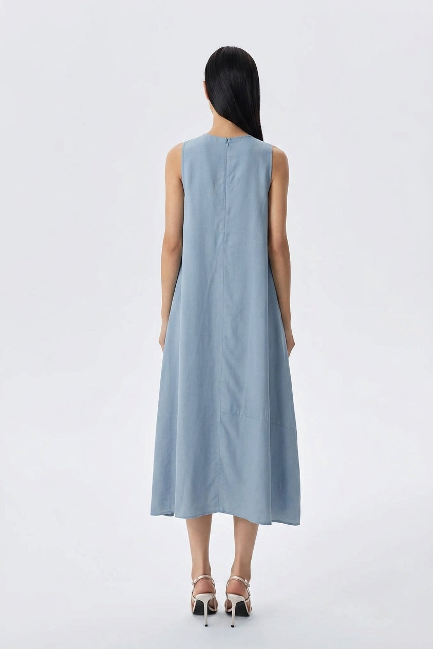 Sadie Cupro Sleeveless Maxi Dress
