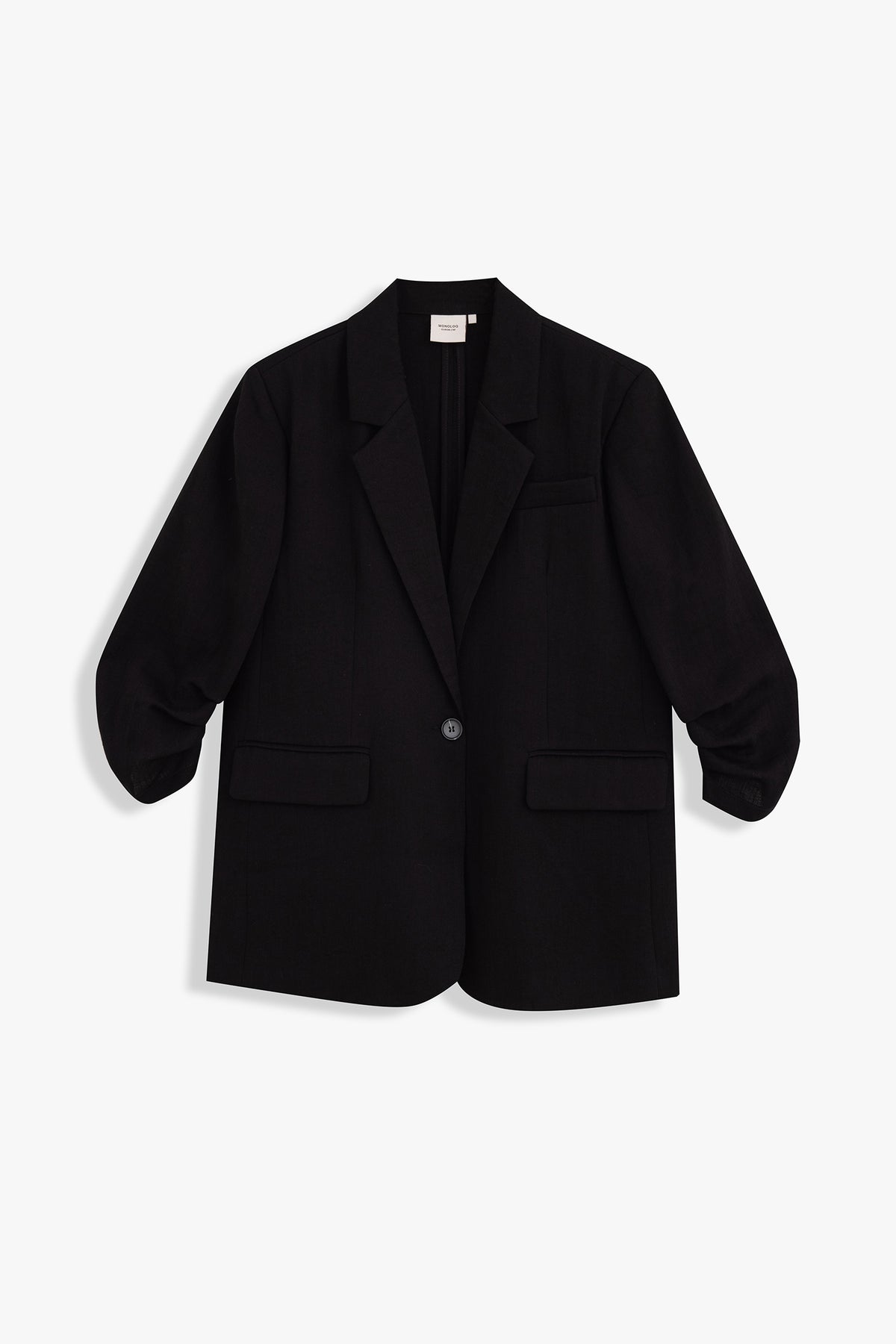 Ruched Sleeve Blazer