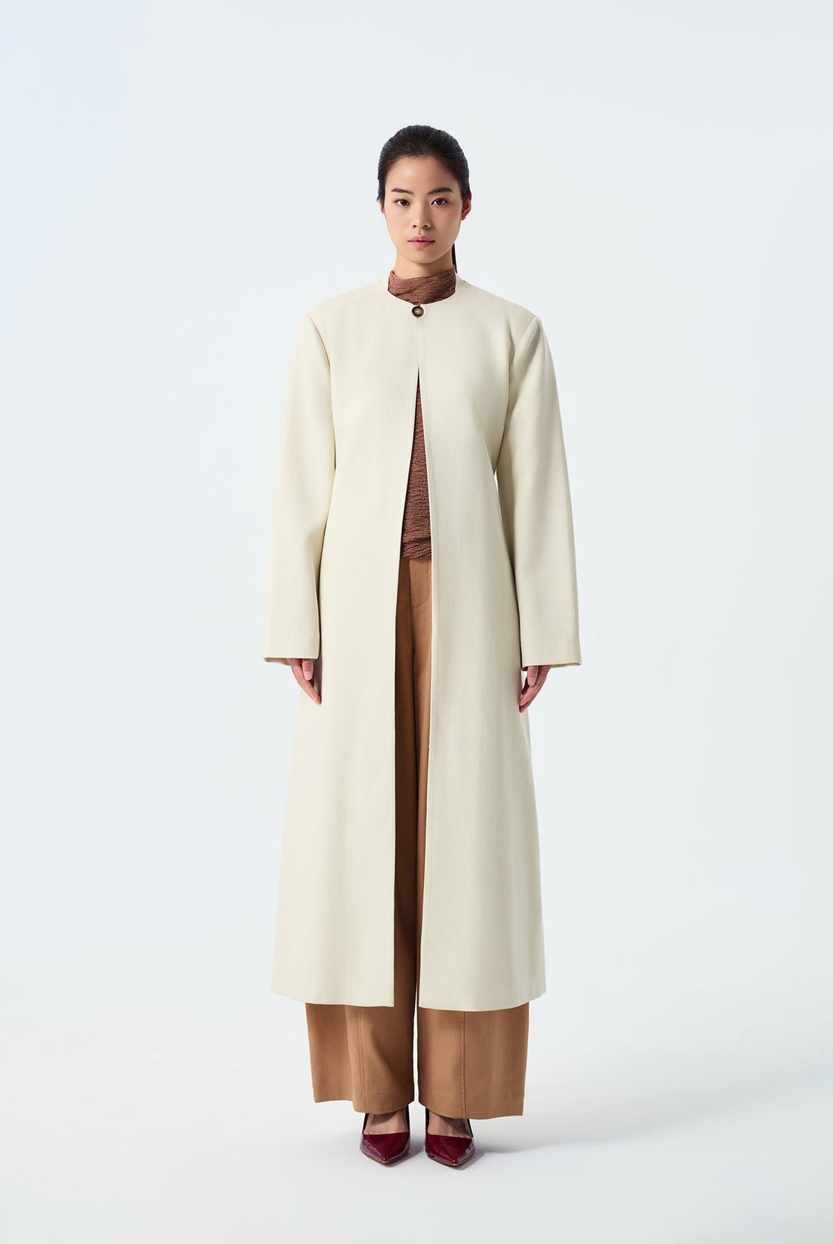Zoe Round Neck Lyocell Overcoat