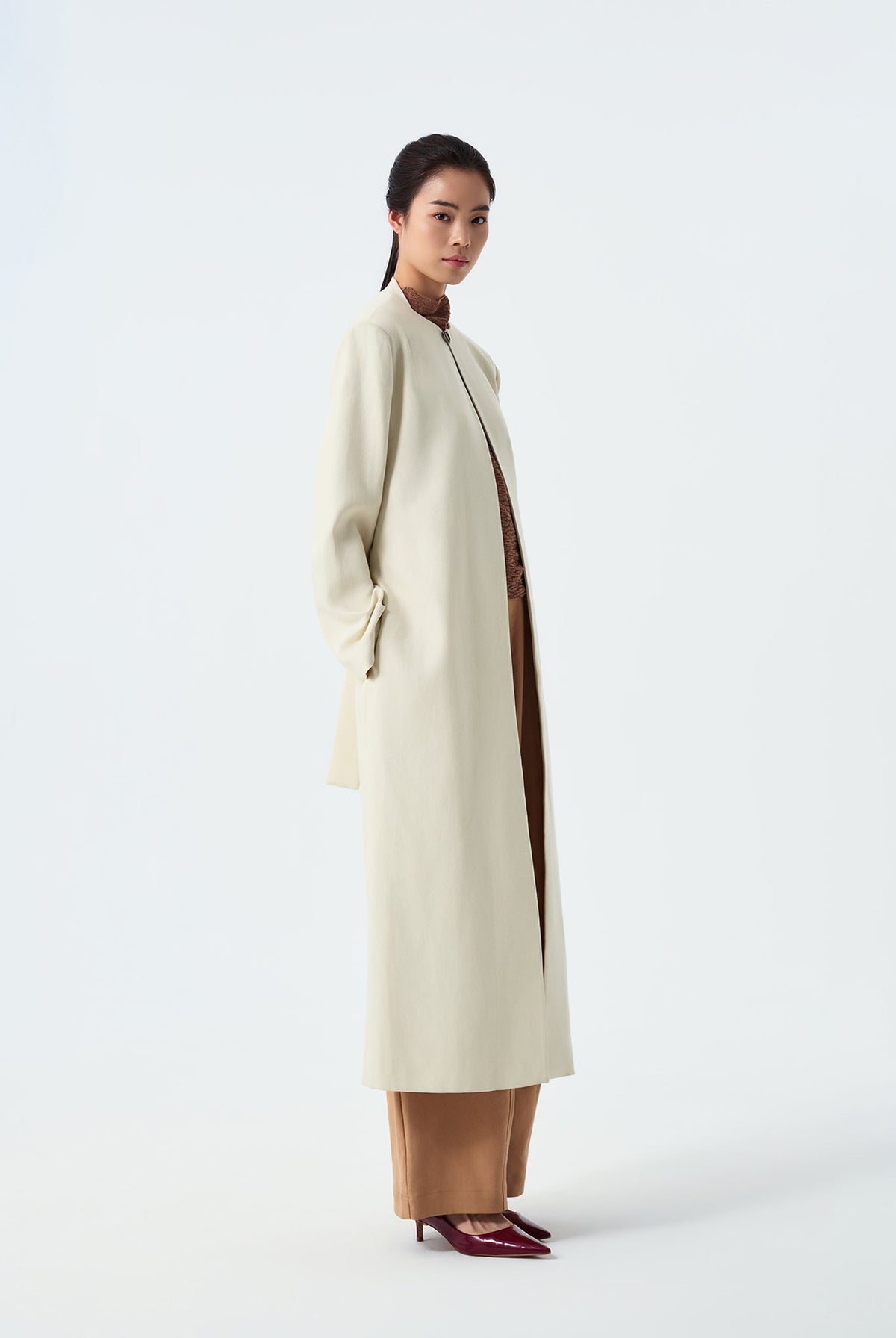 Zoe Round Neck Lyocell Overcoat