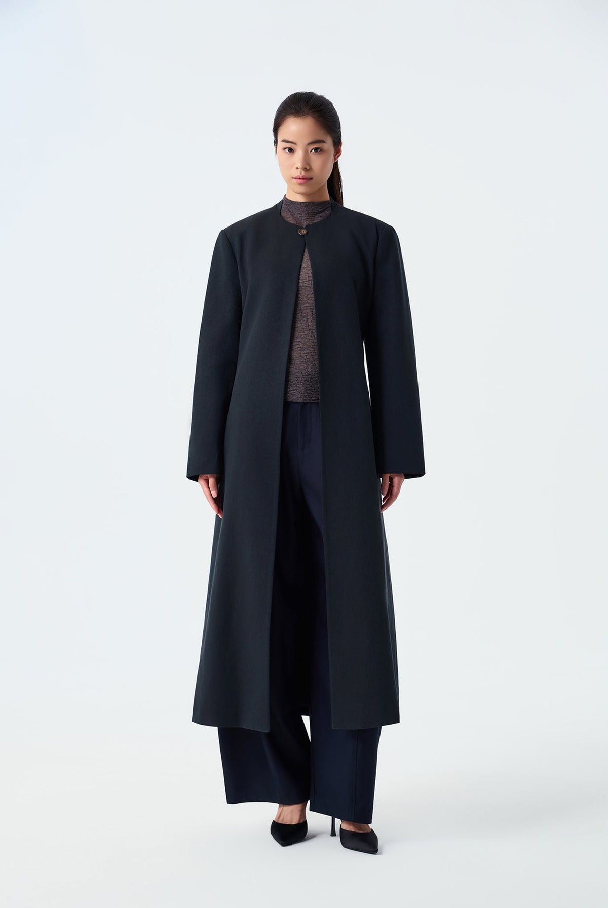 Zoe Round Neck Lyocell Overcoat
