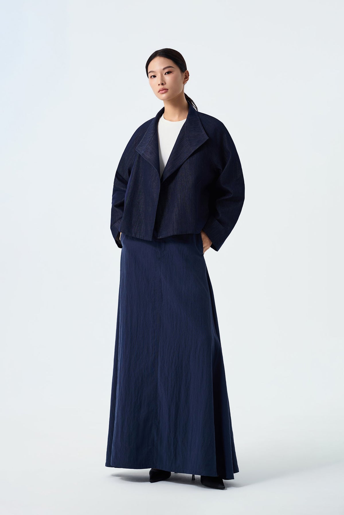 Alina Audrey High Neck Denim Jacket