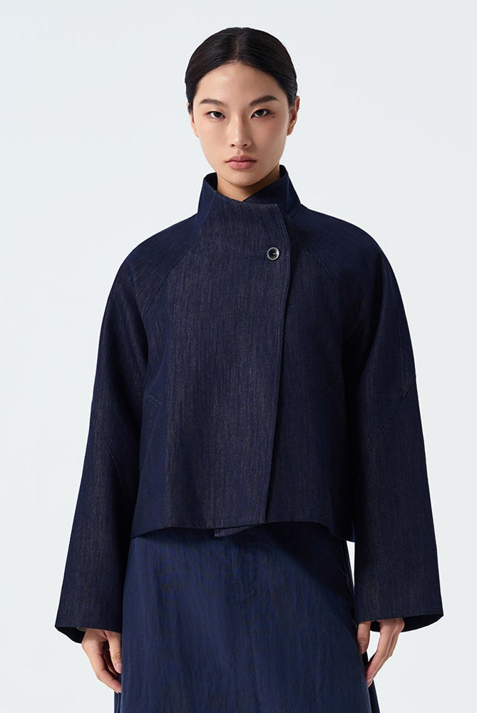 Alina Audrey High Neck Denim Jacket