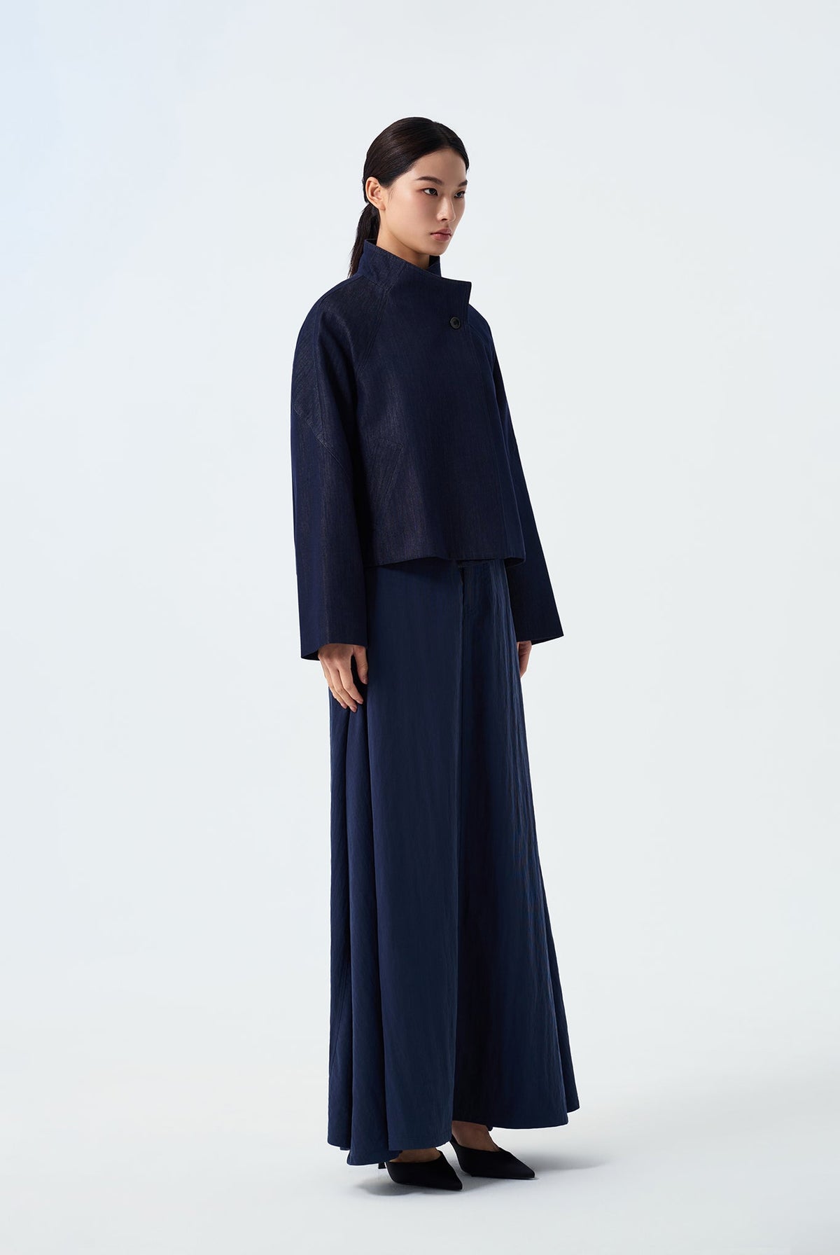 Alina Audrey High Neck Denim Jacket