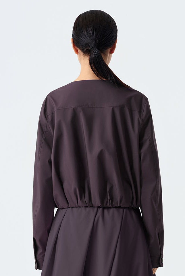 Kade Collarless Cropped Utility Jacket