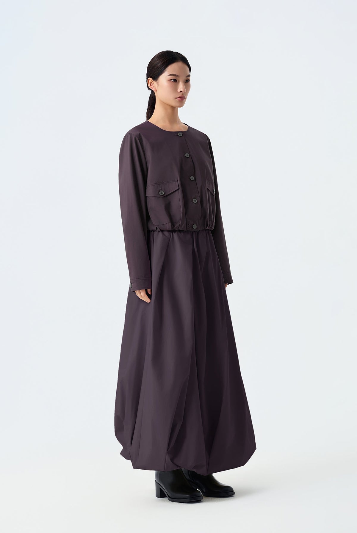 Kade Collarless Cropped Utility Jacket