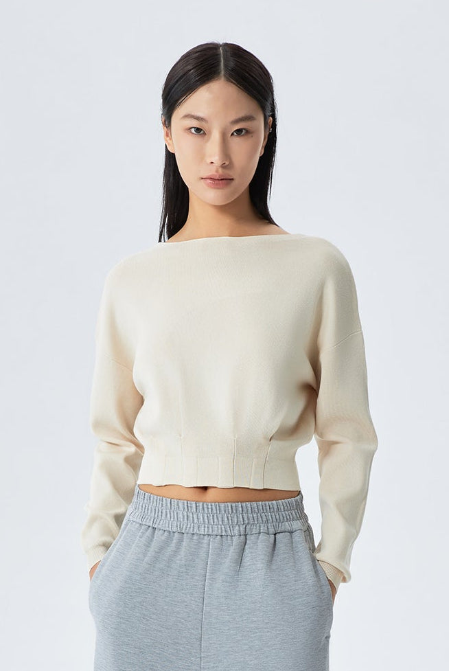 Aurora Modal Wide-Neck Sweater Knit Top