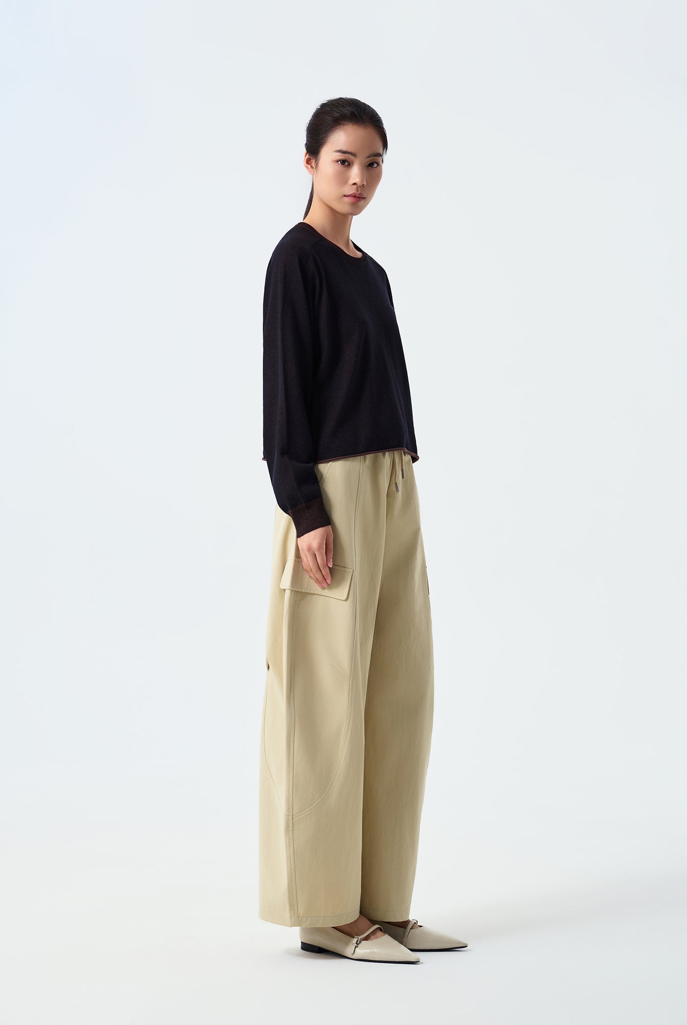 Amari Ribbed Raglan Crew Sweater