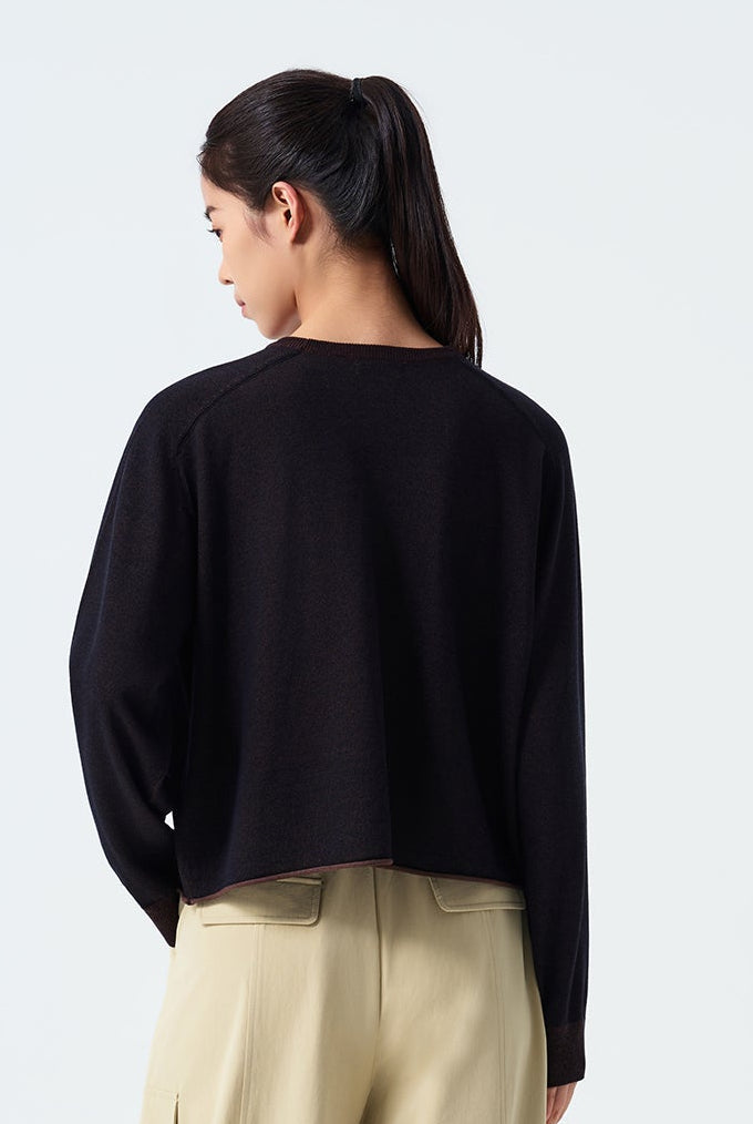 Amari Ribbed Raglan Crew Sweater