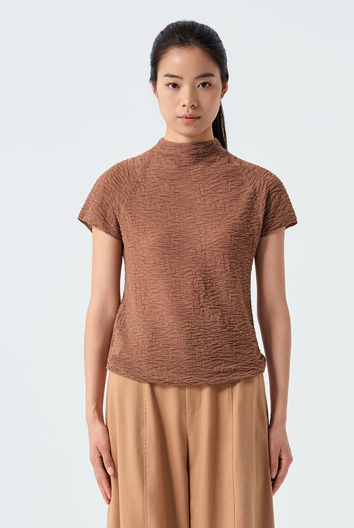 Milan Textured Mock-Neck Top