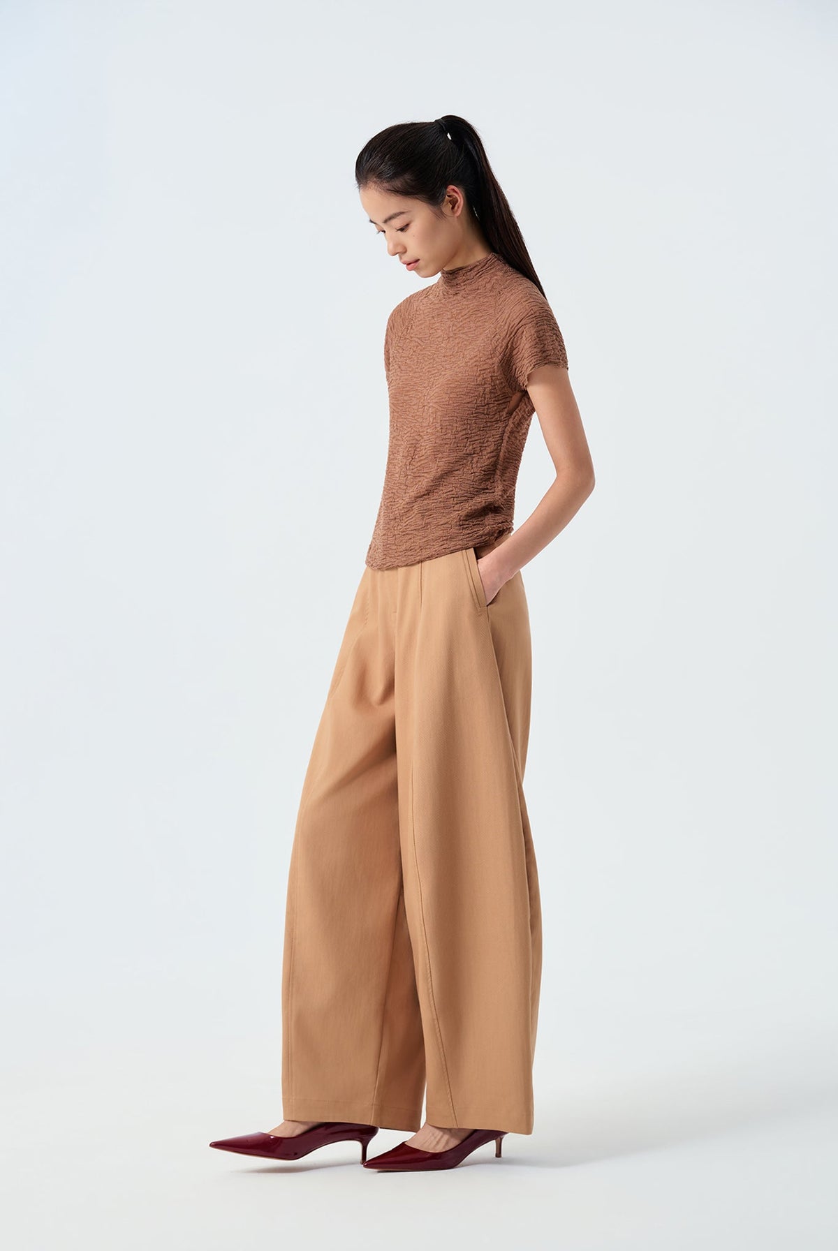 Milan Textured Mock-Neck Top