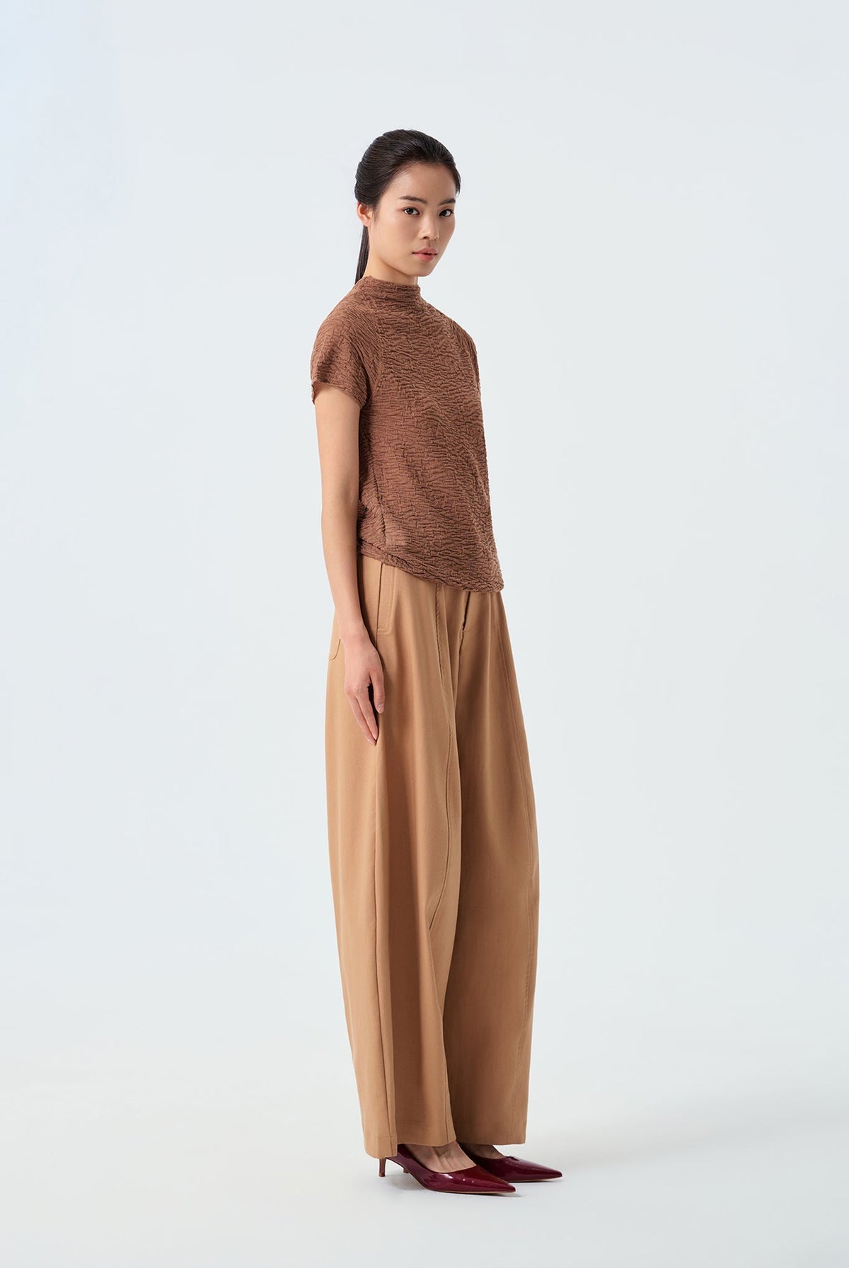 Milan Textured Mock-Neck Top