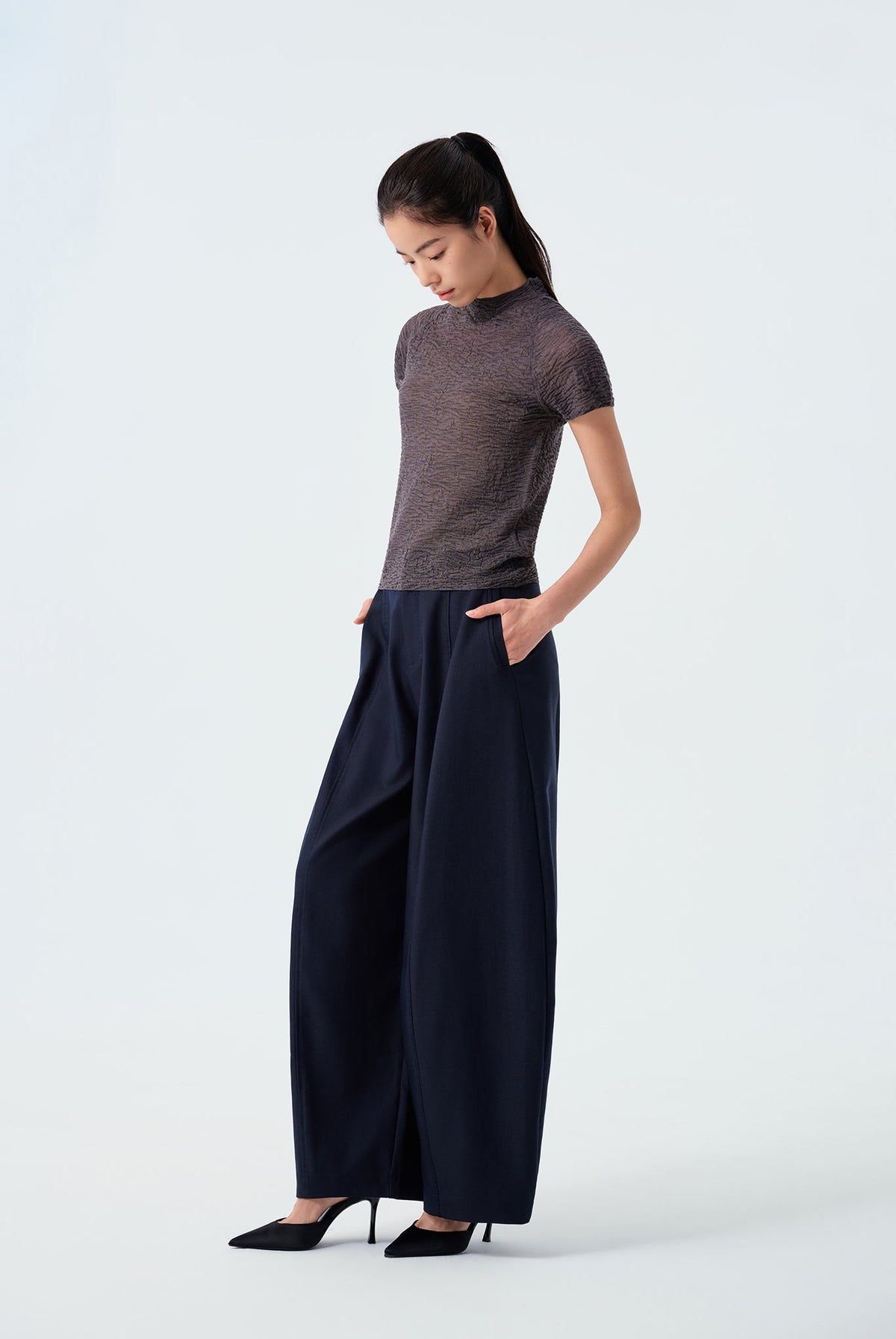 Milan Textured Mock-Neck Top