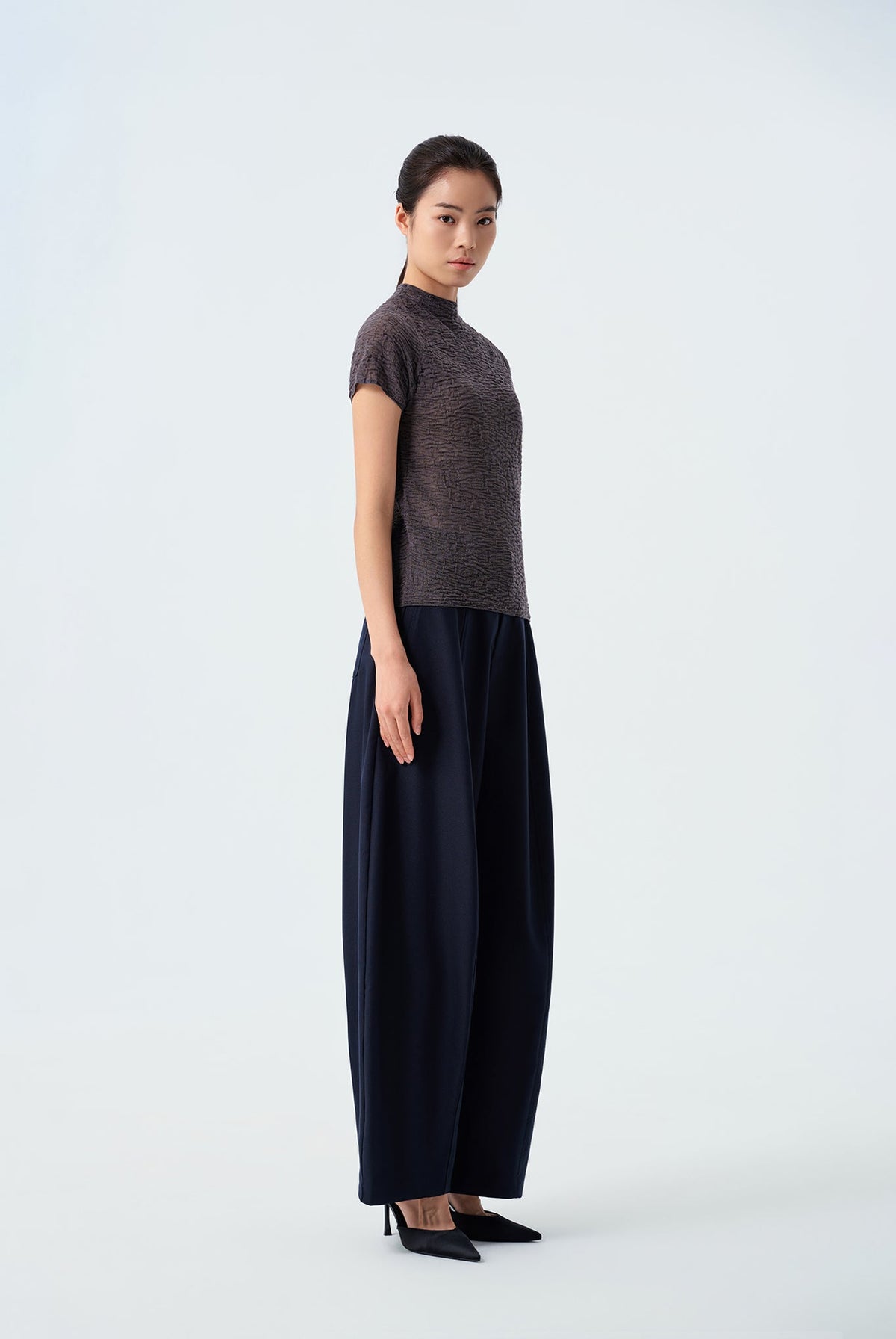 Milan Textured Mock-Neck Top