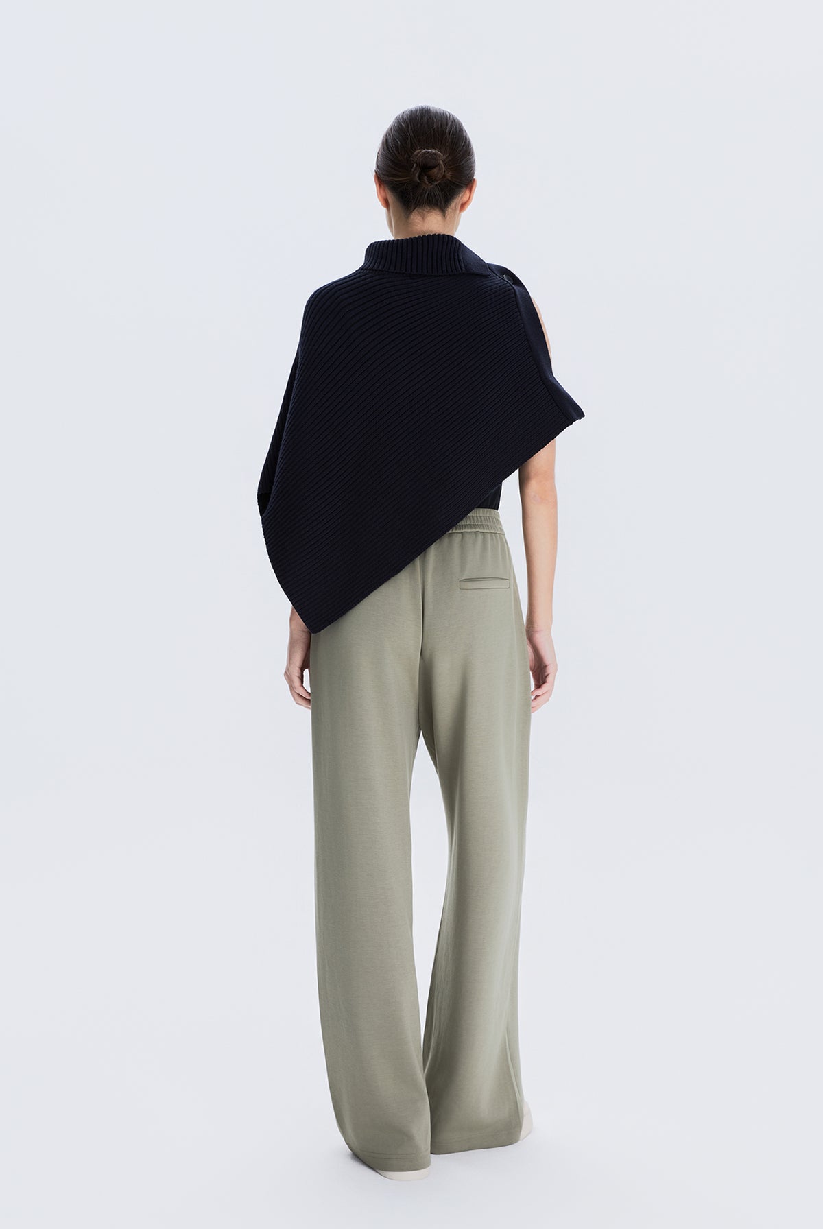 Asymmetric Sweater Knit Cape