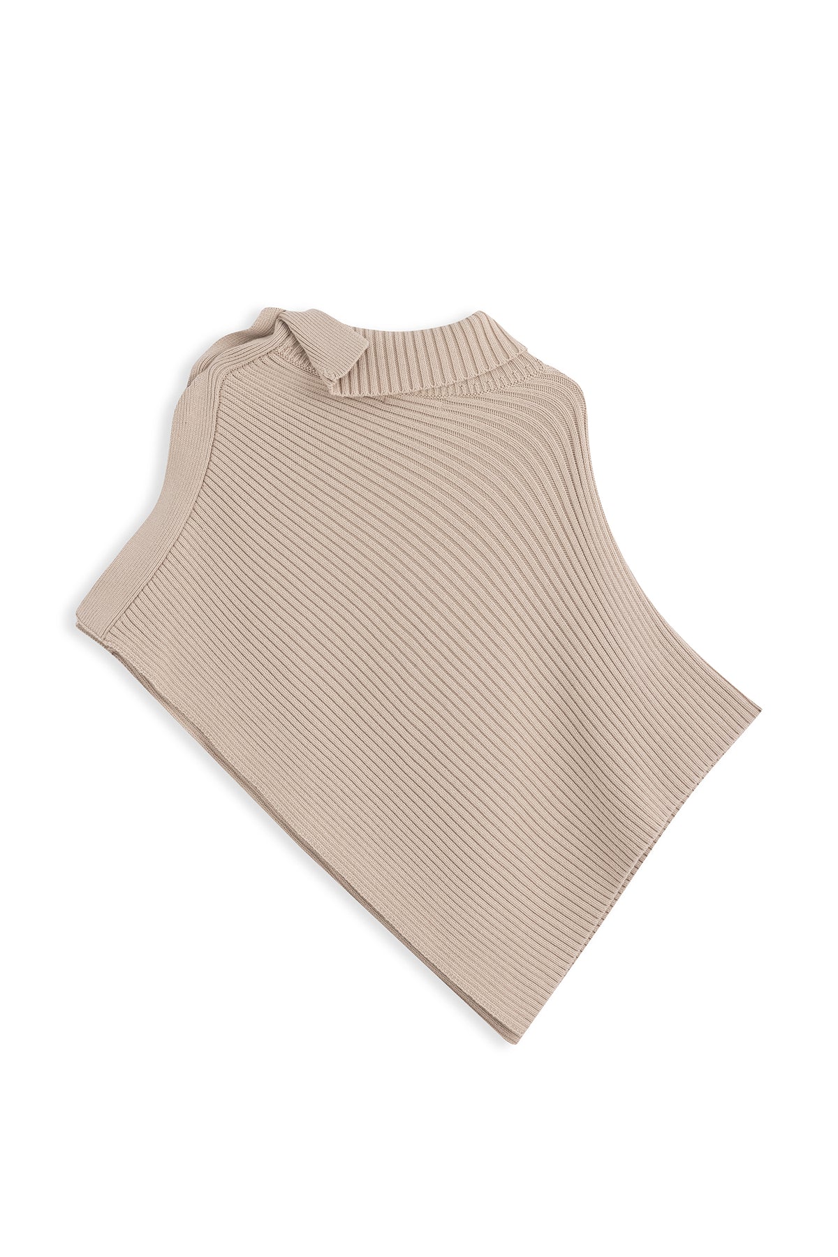 Asymmetric Sweater Knit Cape