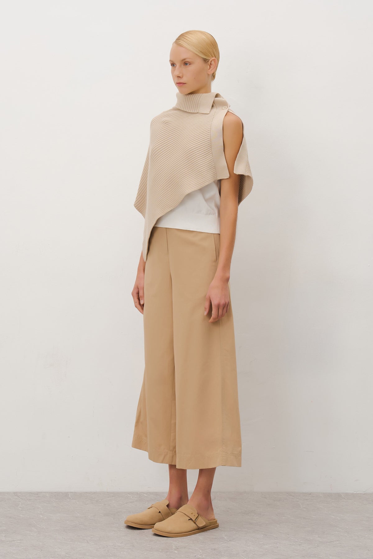 Asymmetric Sweater Knit Cape