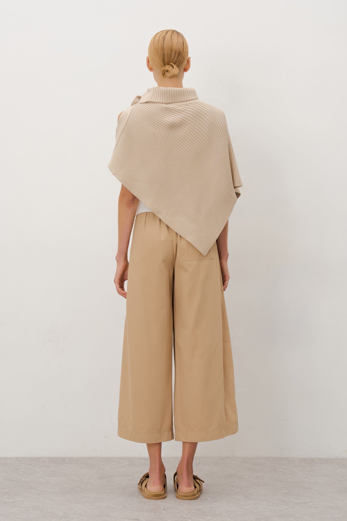 Asymmetric Sweater Knit Cape