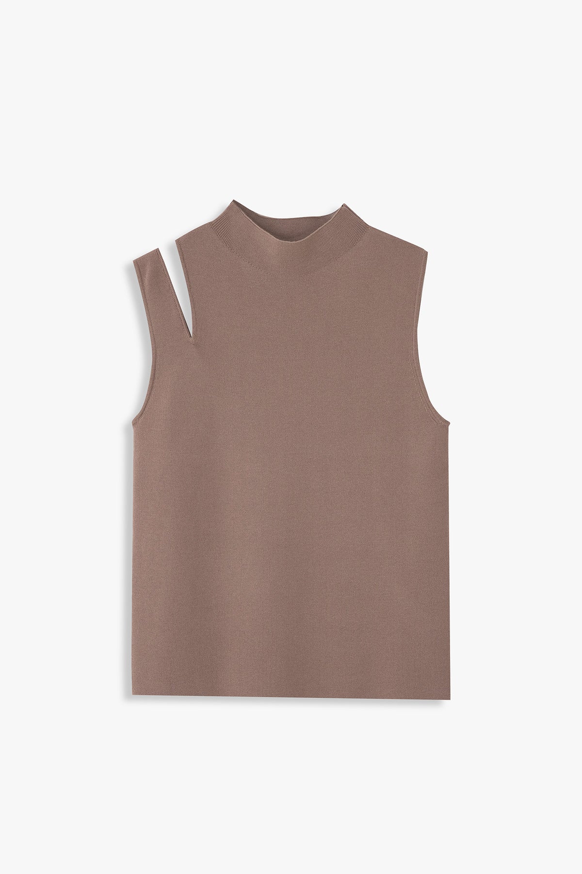 Shoulder-Slit Sleeveless Knit