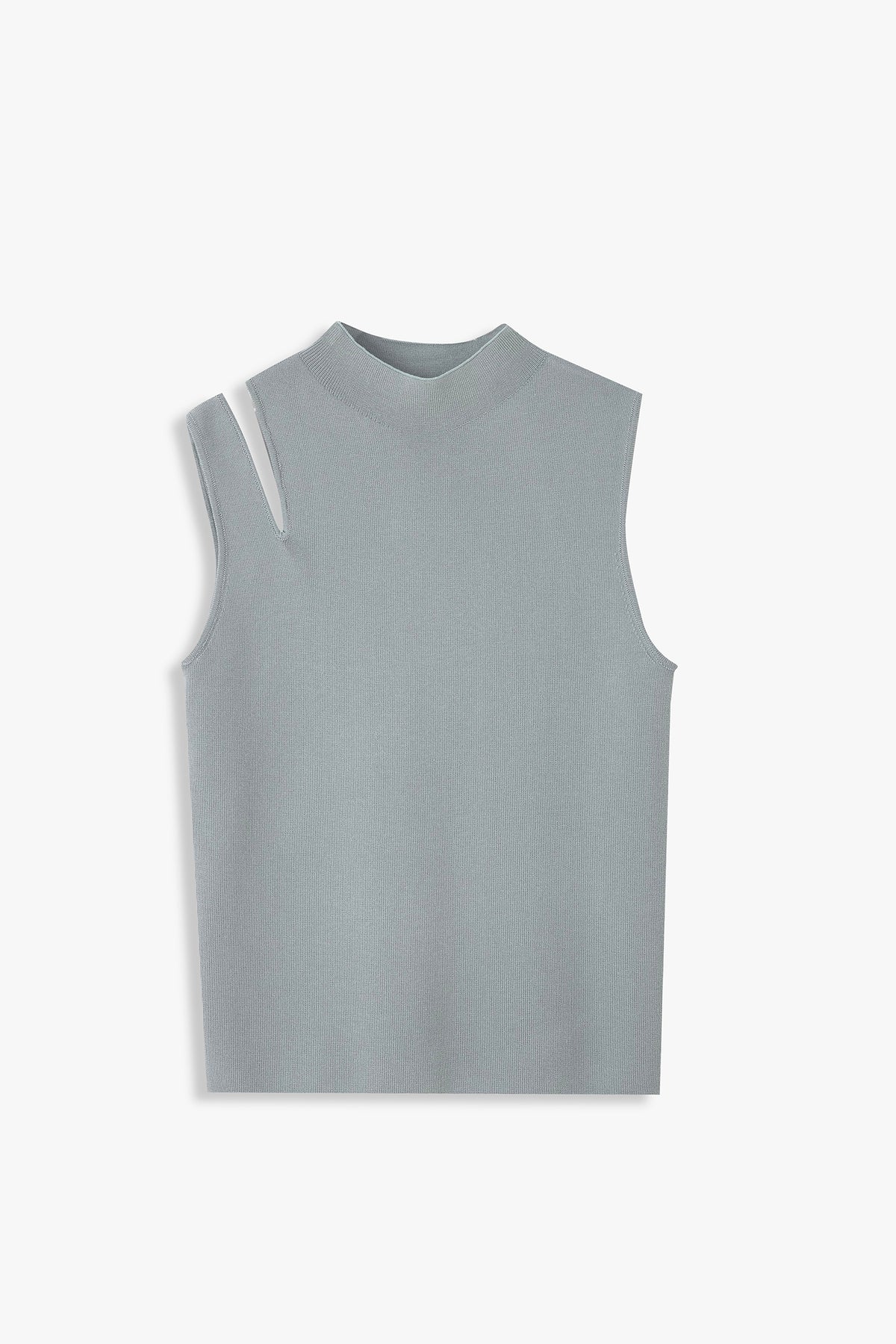 Shoulder-Slit Sleeveless Knit