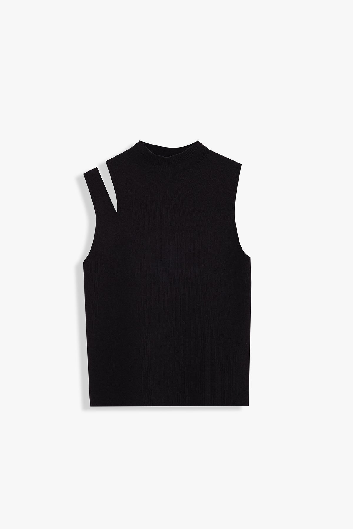Shoulder-Slit Sleeveless Knit