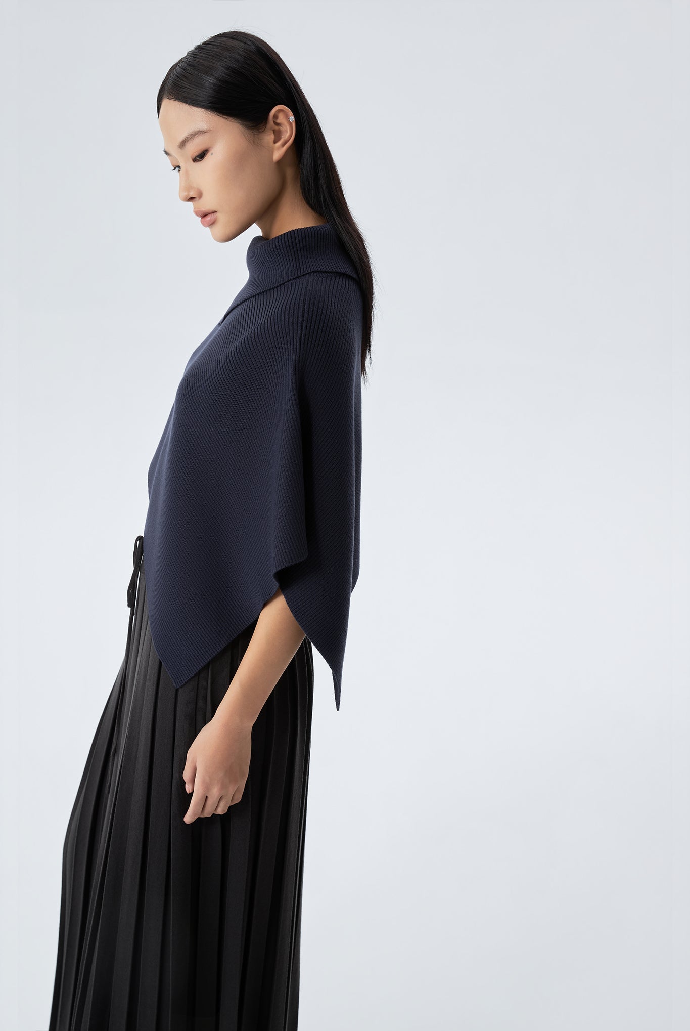 Alayna Asymmetric Sweater Knit Cape
