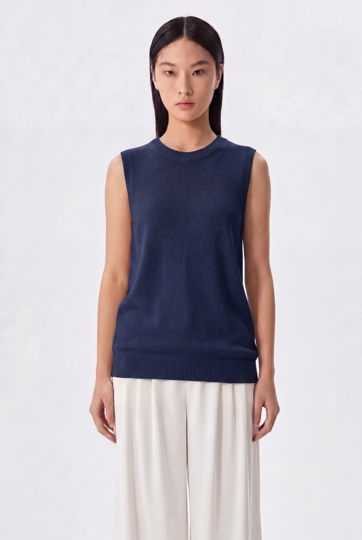 Naomi Lyocell Crew Neck Knit Vest