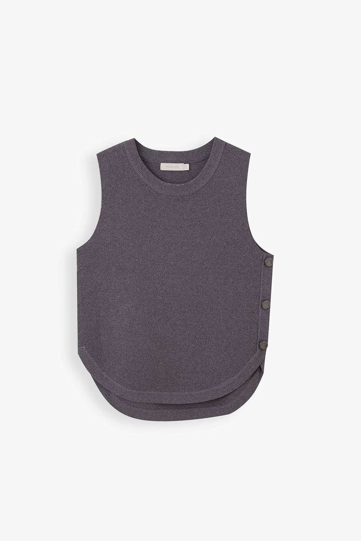 River Button Detail Knit Vest Top