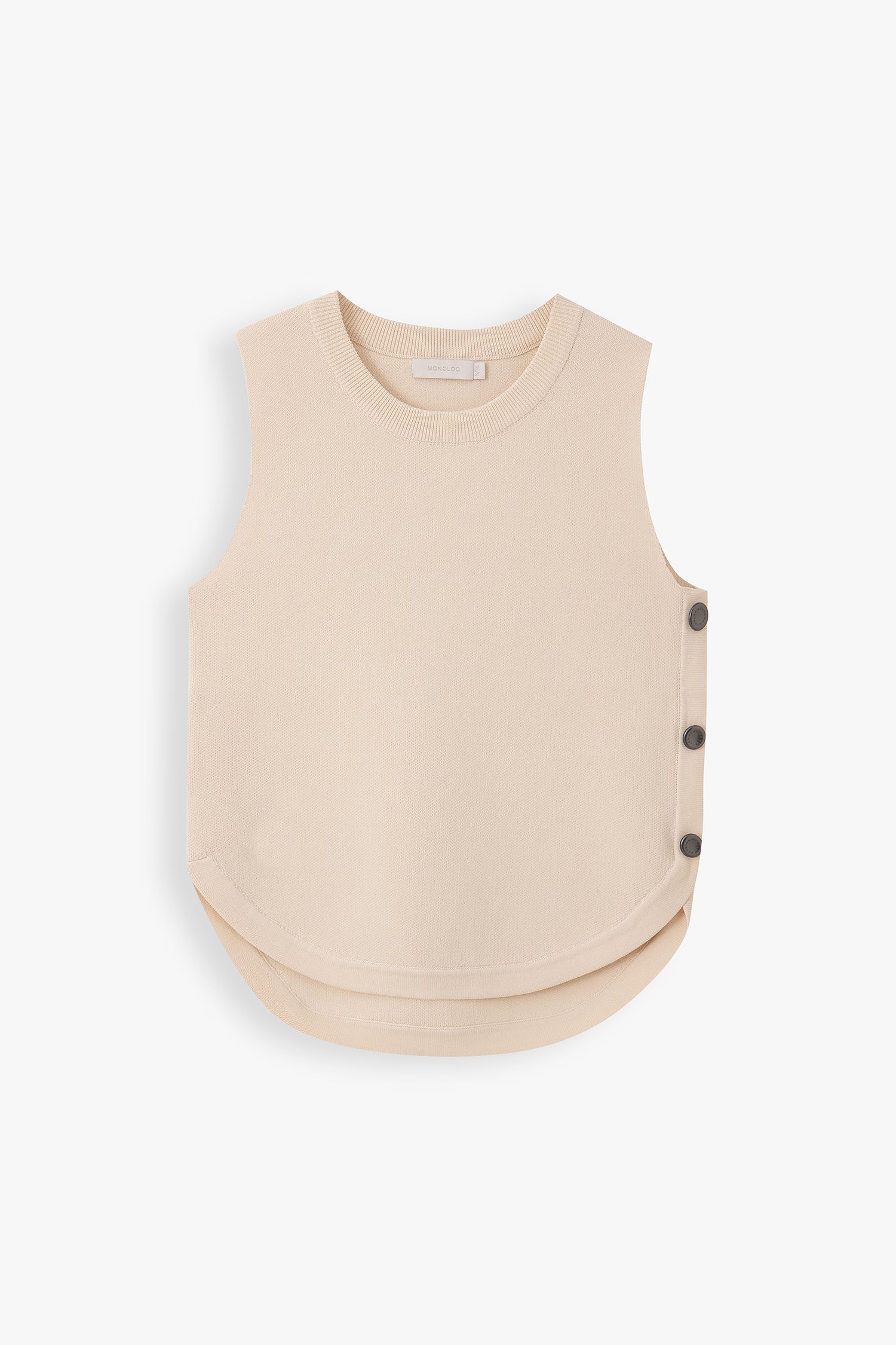 River Button Detail Knit Vest Top