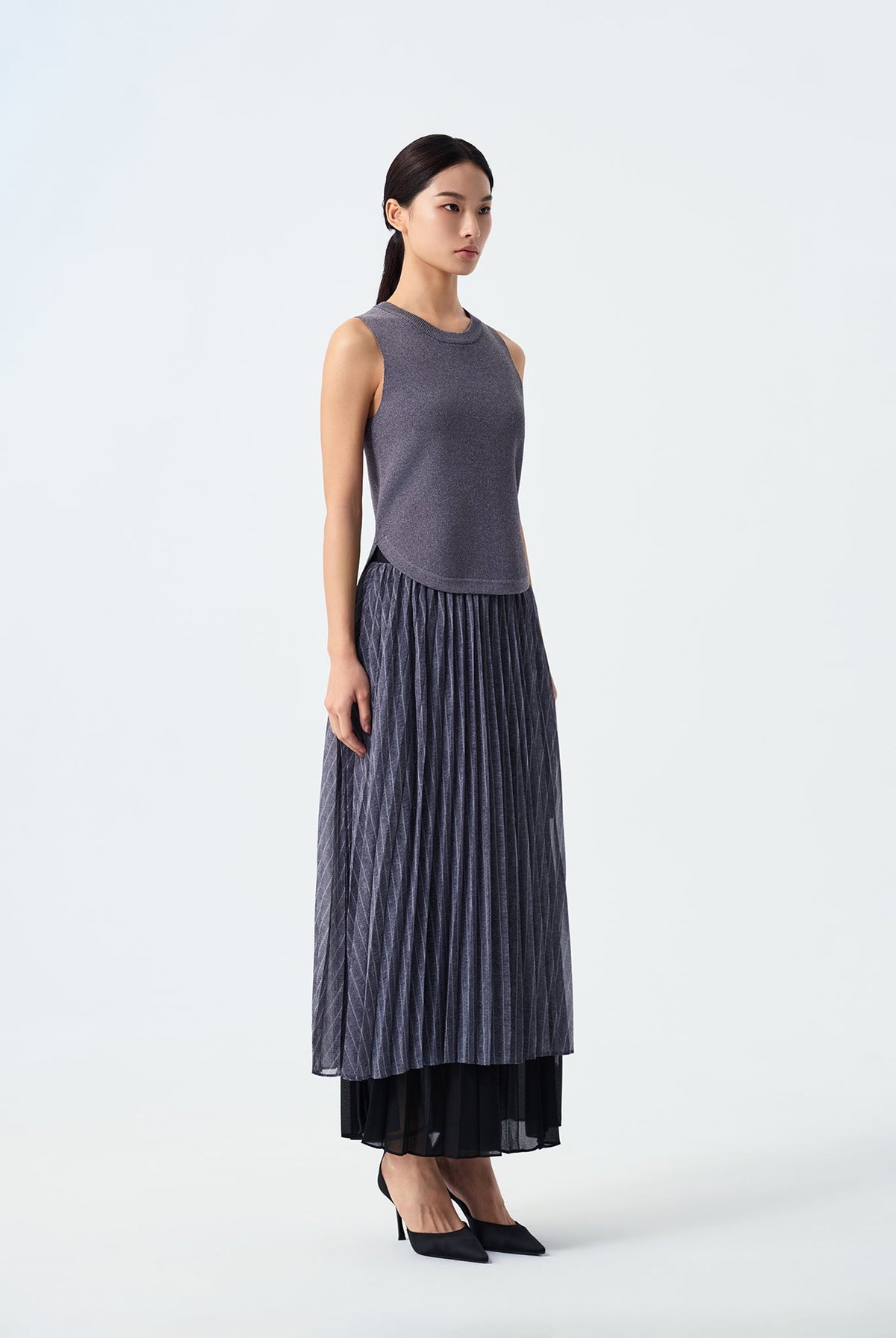 River Button Detail Knit Vest Top