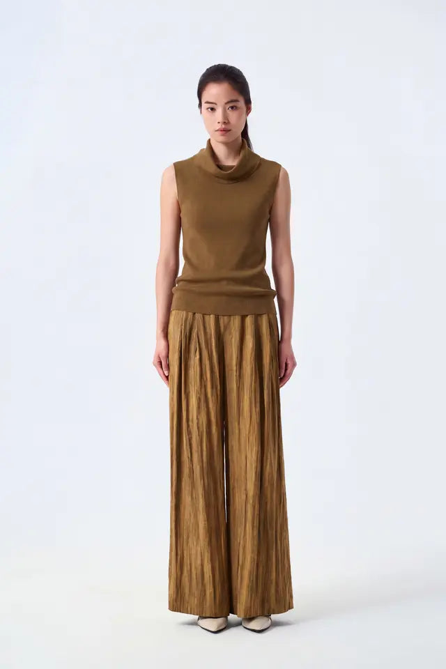 Leona Sleeveless Cowl-Neck Knit Top